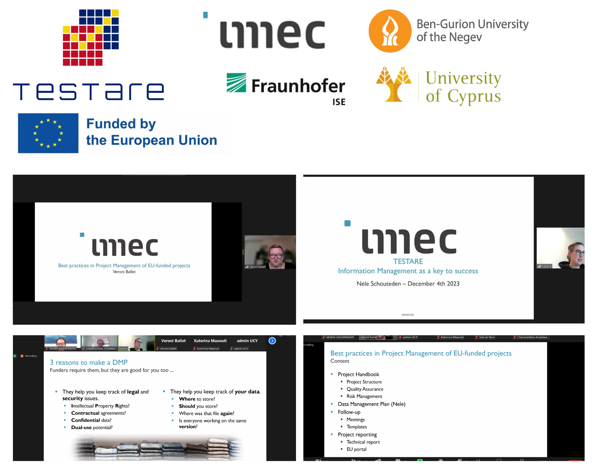 The second TESTARE research-management webinar was successfully delivered by imec.